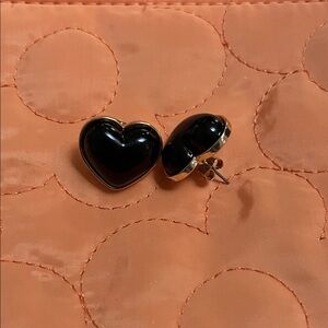 Elegant Black Heart Earrings